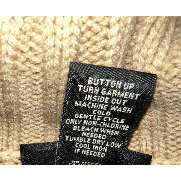 Lane Bryant Tan Vintage Sweater Cardigan Women's 14/16 with 3/4 Length Sleeves - Picture 12 of 14